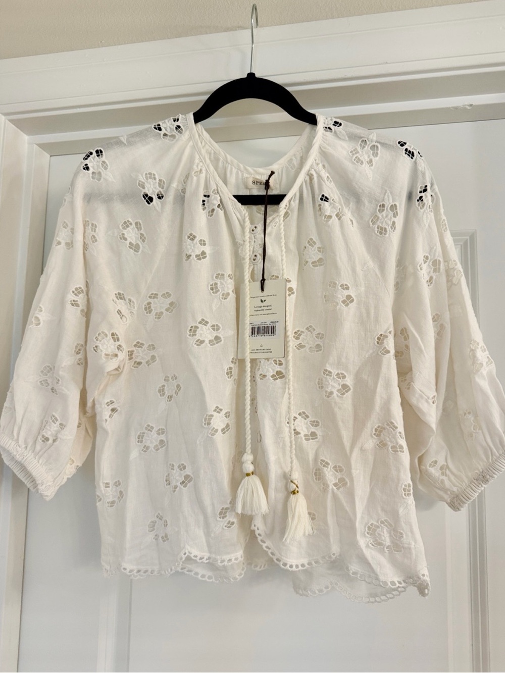 NWT Spell And The Gypsy Love Note Broderie Blouse In Star White - Picture 3 of 8